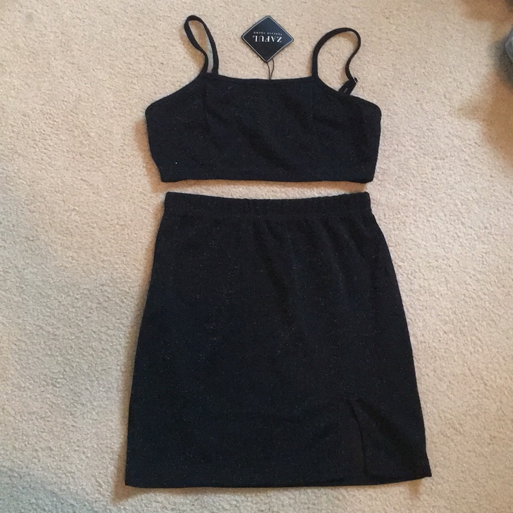 Glimmering Black Two- Piece (Skirt)